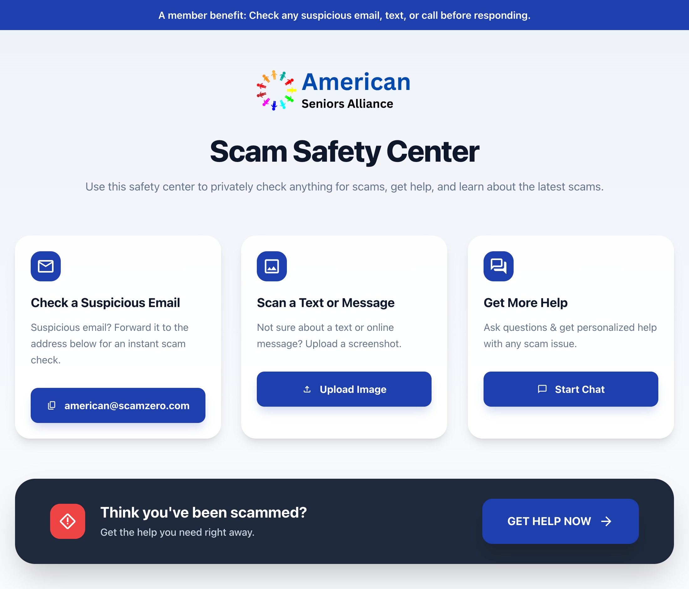 American Seniors Alliance scam safety portal
